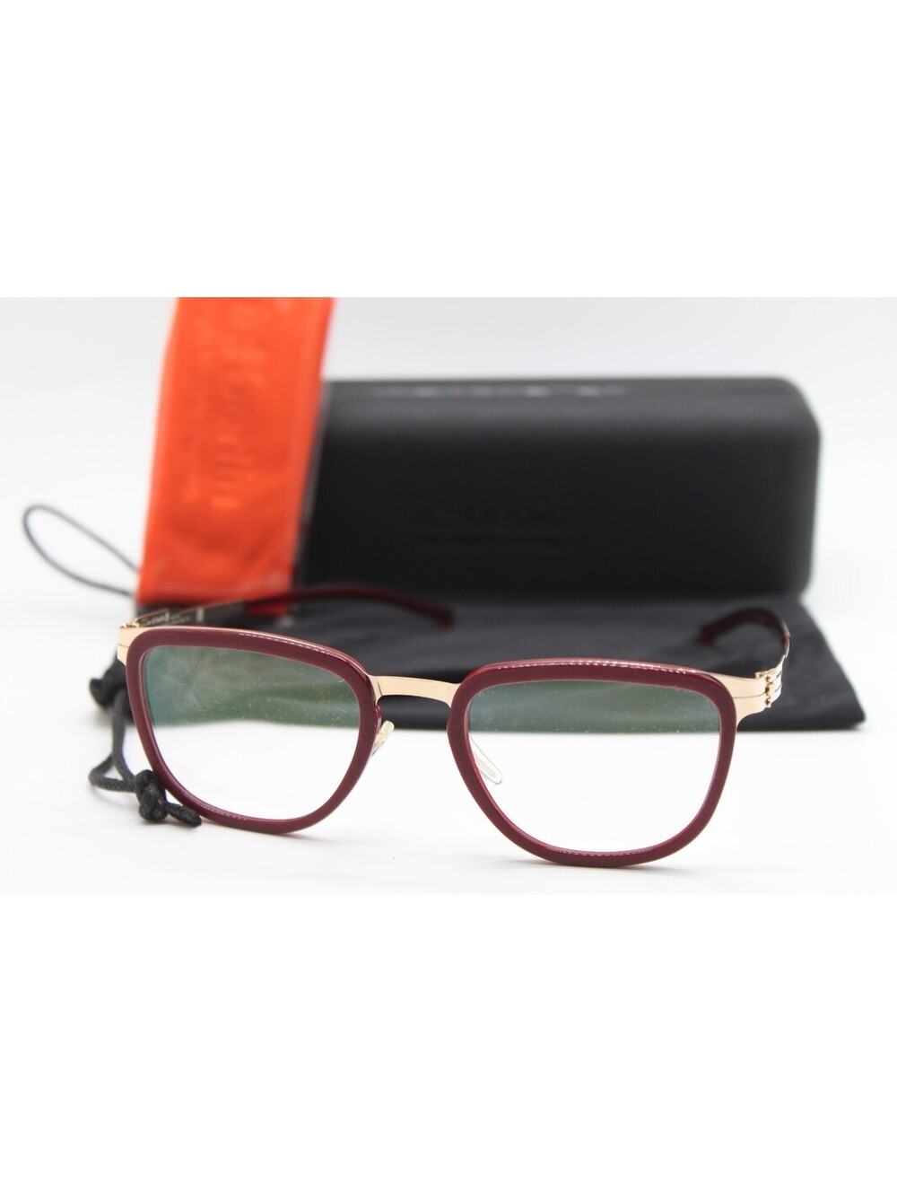 NEW IC! BERLIN MODEL KATHI B. ROSE GOLD RED AUTHENTIC EYEGLASSES W/CASE 49-21